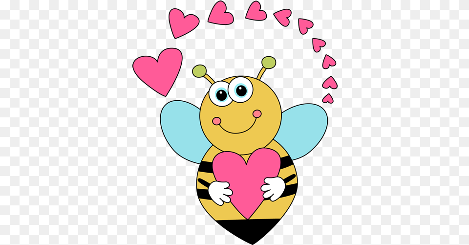 Cartoon Valentineu0027s Day Bee And Hearts Clip Art Cartoon Clipart Valentines Day Cartoon, Baby, Person Png