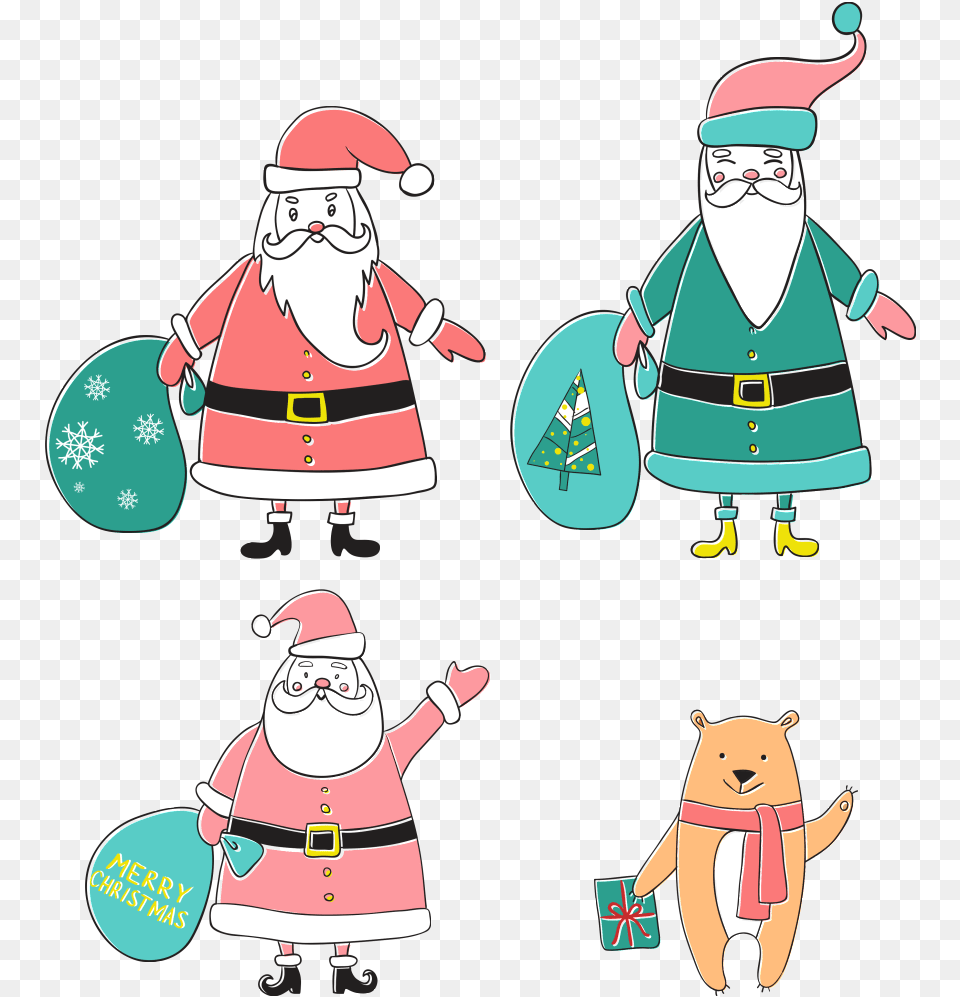 Cartoon Version Of Hand Drawn Santa Claus Santa Claus, Baby, Person, Publication, Book Png