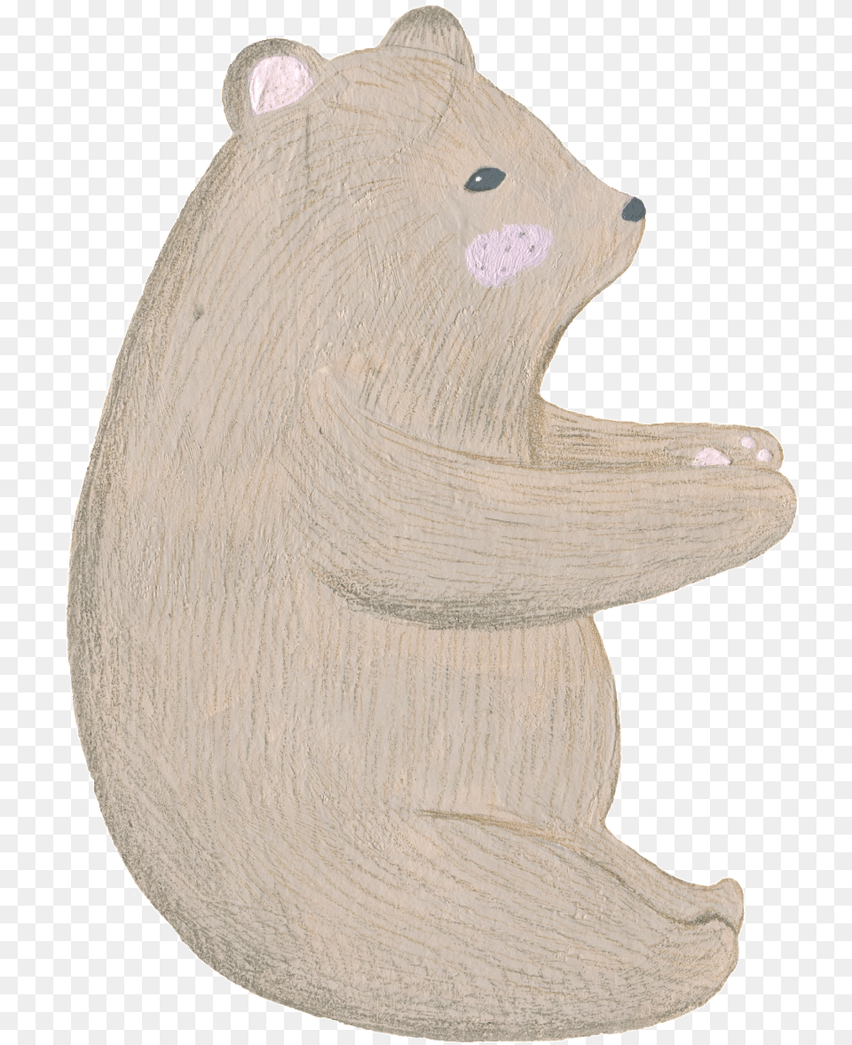 Cartoon Version Of Hand Painted Sitting Cute Bear Grizzly Bear, Animal, Mammal, Wildlife Free Png Download