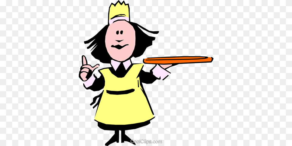 Cartoon Waitress Royalty Vector Clip Art Illustration Clipart Waitress, Cleaning, Person, People, Baby Free Png Download