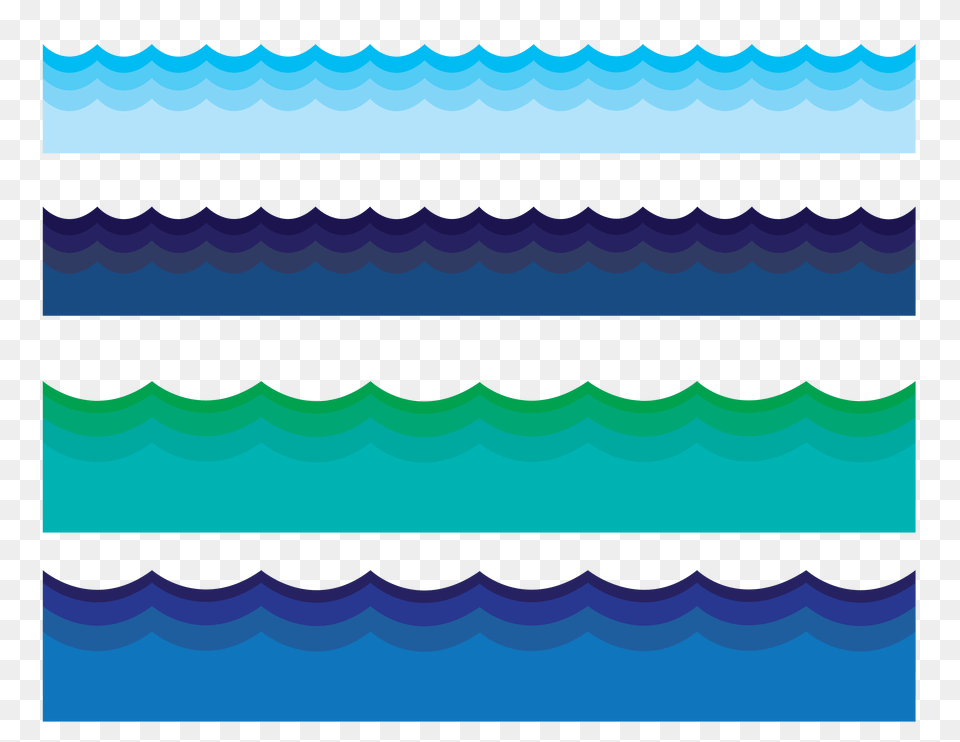 Cartoon Water Border Blue Waves Pattern Free Png