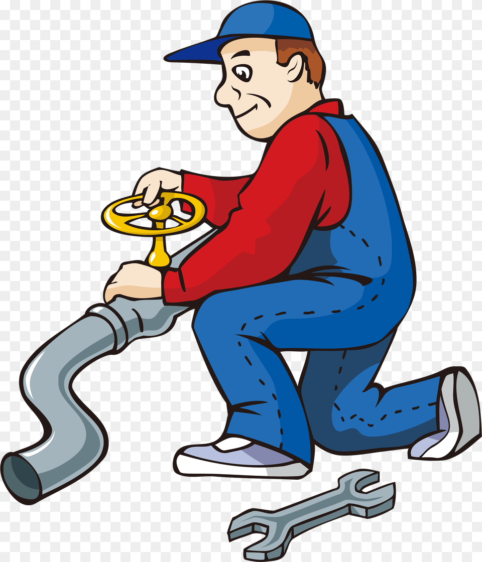 Cartoon Water Pipe Repairman Transprent Cartoon Clipart Images Of Plumber, People, Person, Baby, Face Png Image