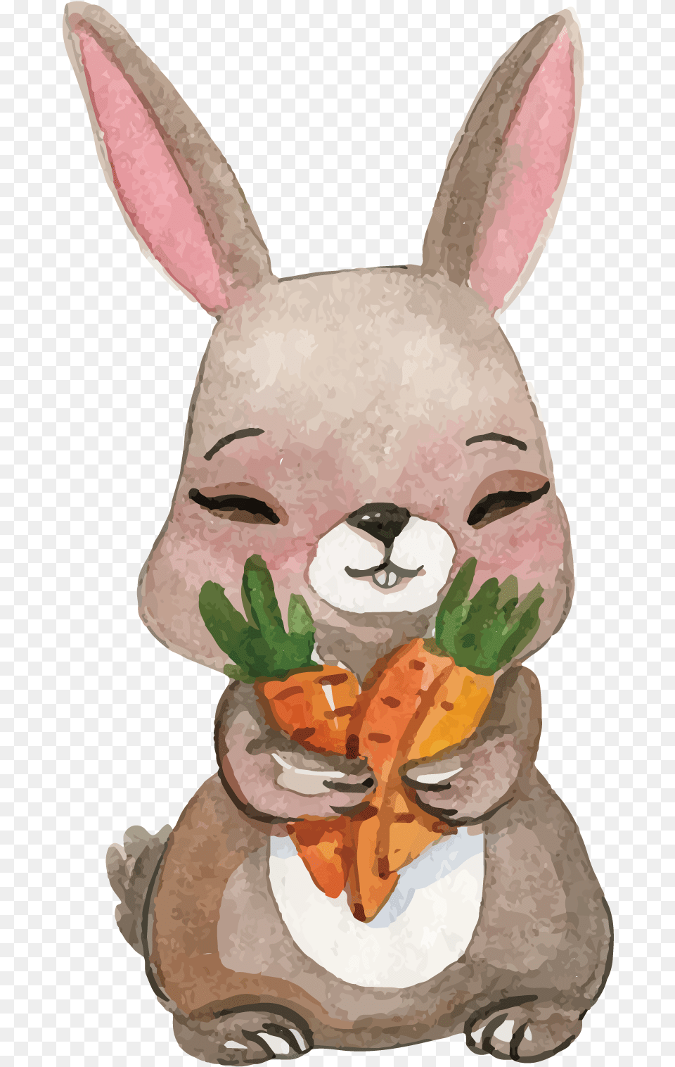 Cartoon Watercolor Painting Illustration Illustration, Animal, Mammal, Rabbit, Baby Free Png