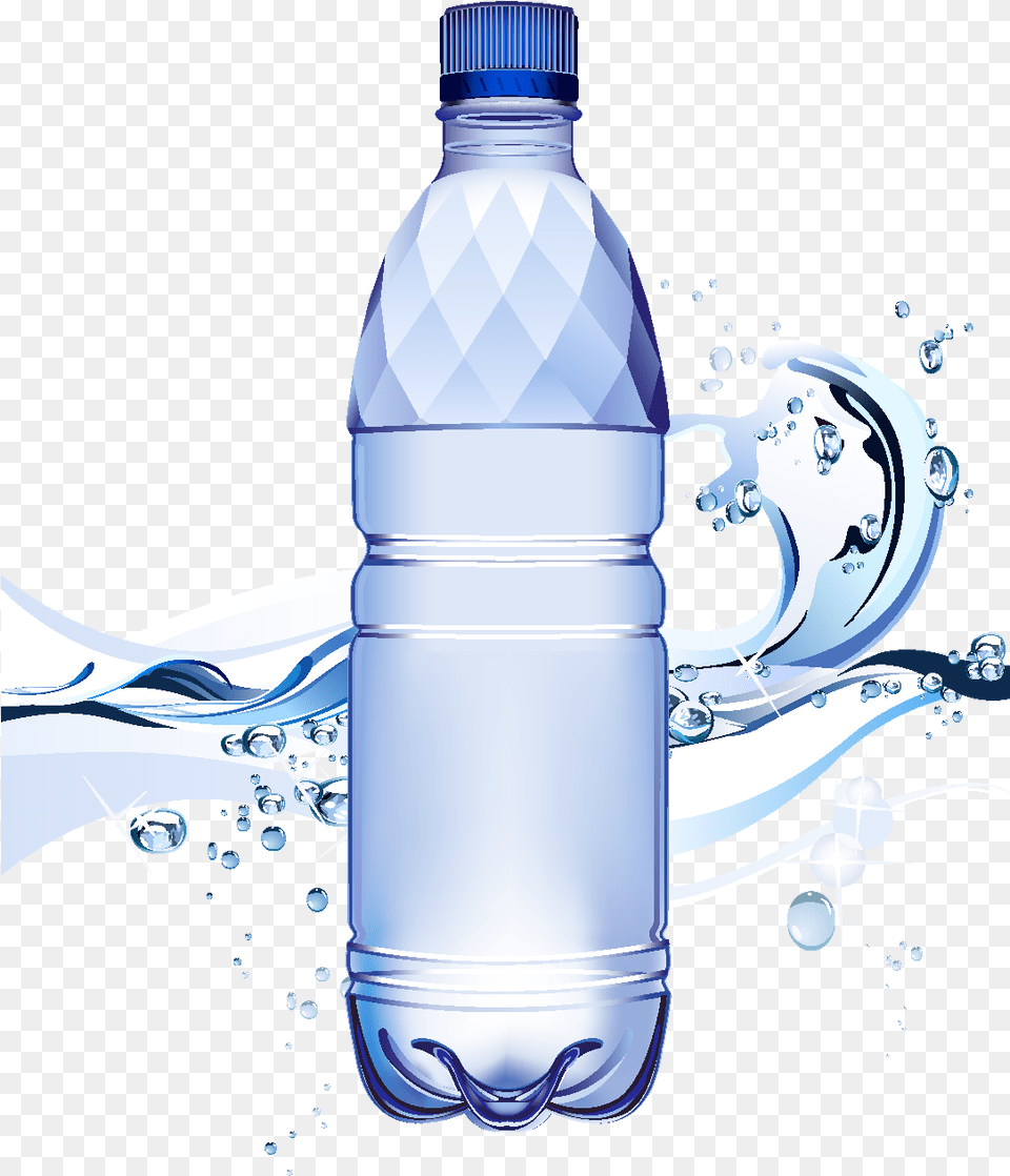 Cartoon Waterdrop Mineral Water Element Water Mineral Water Bottle, Water Bottle, Beverage, Mineral Water, Shaker Free Png