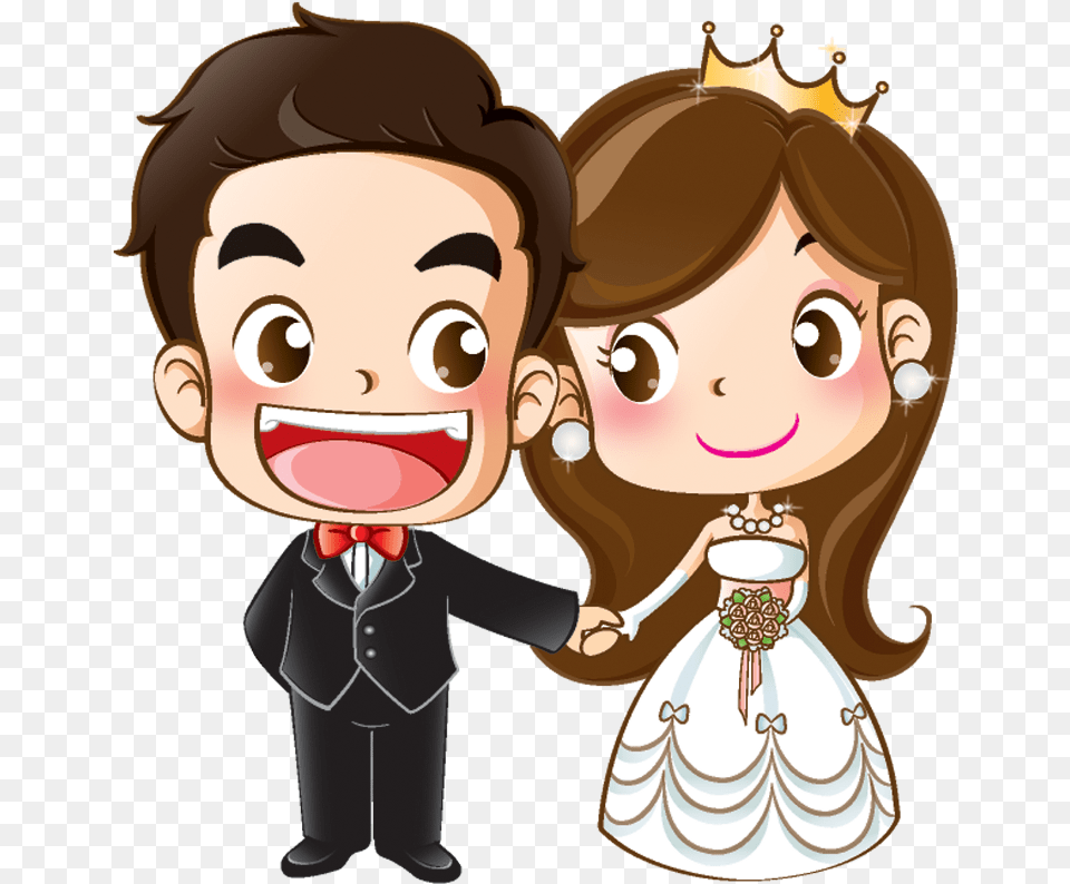 Cartoon Wedding Couple, Baby, Book, Comics, Person Png