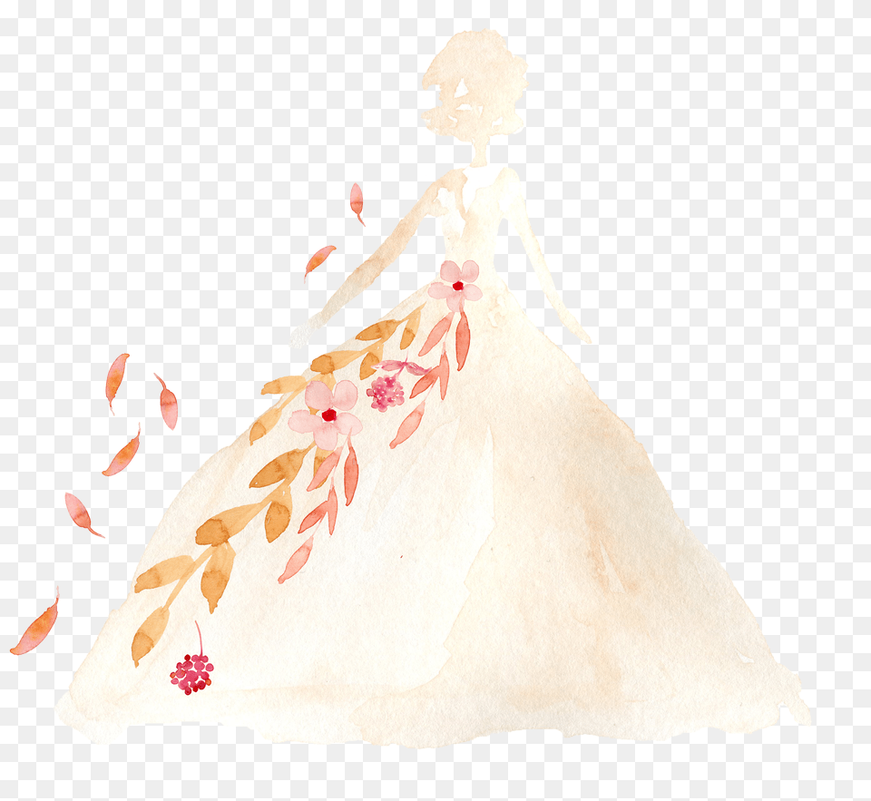 Cartoon Wedding Dress Illustration, Formal Wear, Clothing, Fashion, Gown Free Png Download