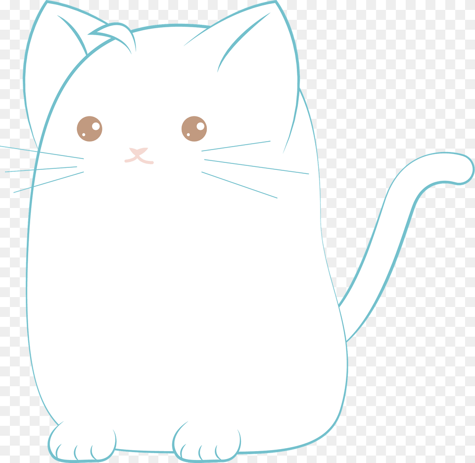 Cartoon White Cat Clipart, Animal, Mammal, Pet, Angora Png