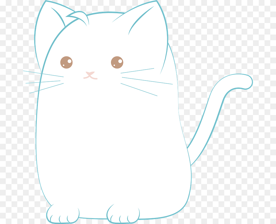 Cartoon White Cat Clipart Domestic Short Haired Cat, Angora, Animal, Mammal, Pet Free Transparent Png