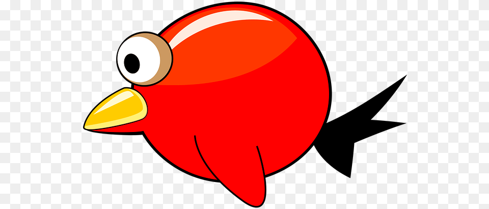 Cartoon Wing Flying Animal Red Bird Aquarium Fish, Beak, Astronomy, Moon, Nature Free Png Download