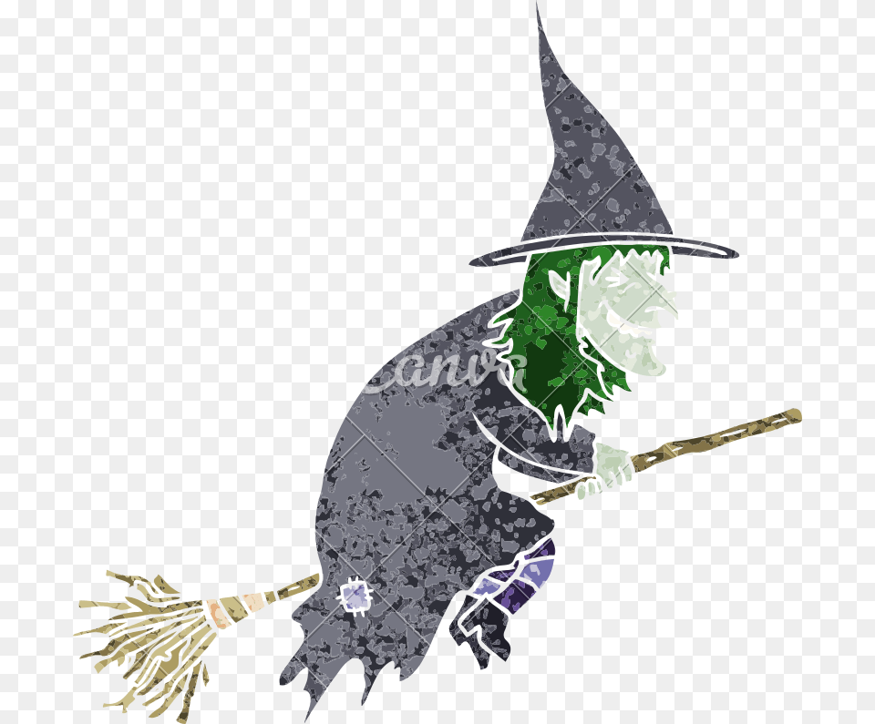 Cartoon Witch On Broom Icon Art, Baby, Person, Face, Head Free Png