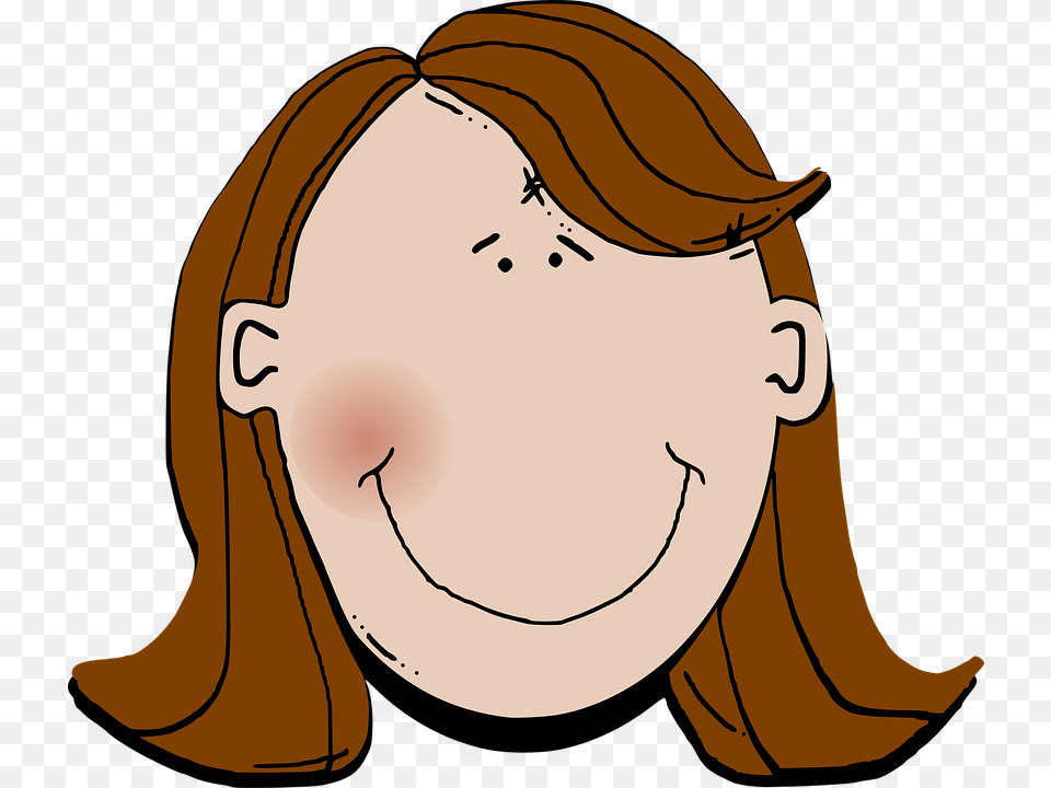 Cartoon With Brown Hair, Woman, Person, Head, Female Free Transparent Png