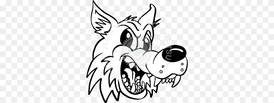 Cartoon Wolf Head Right Png