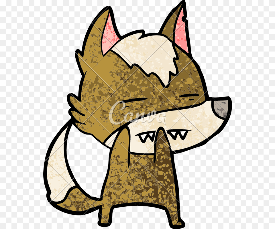 Cartoon Wolf Showing Teeth Vector Illustration Design, Clothing, Hat, Bow, Weapon Free Png