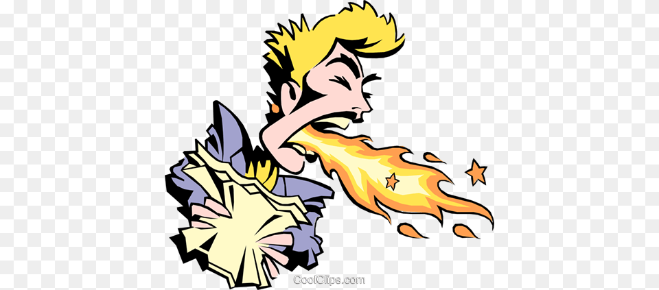 Cartoon Woman Breathing Fire Royalty Vector Clip Art, Flame, Baby, Person, Face Free Transparent Png