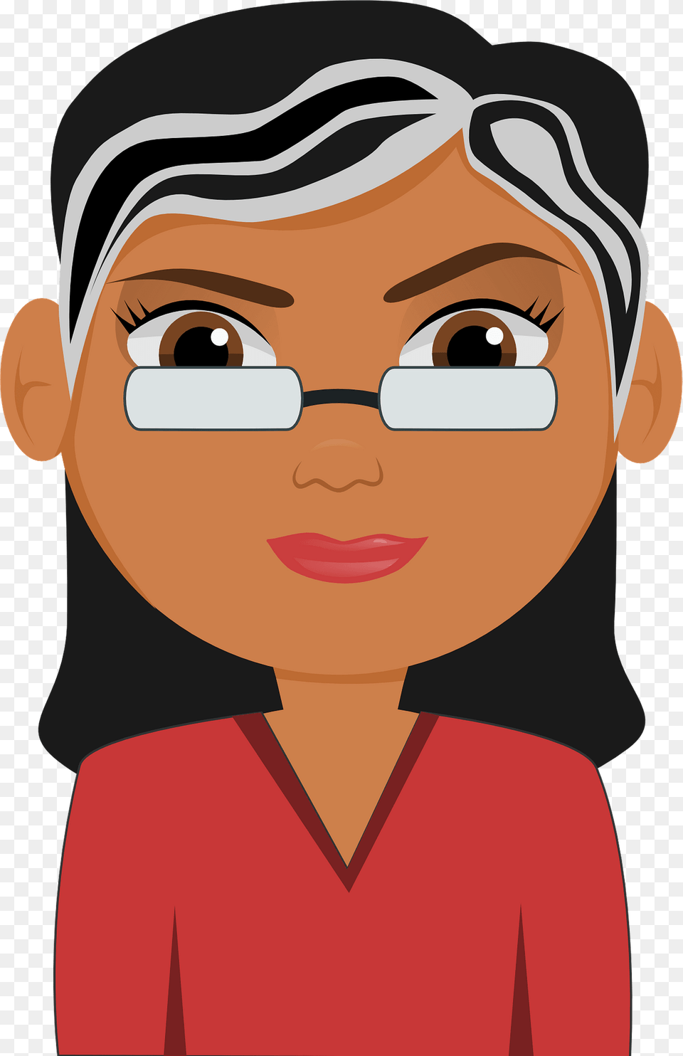 Cartoon Woman In Glasses Clipart, Person, Face, Head, Photography Png Image