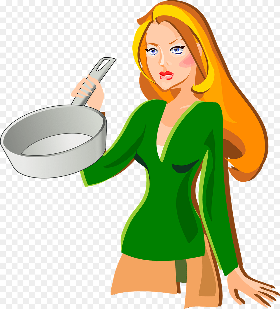 Cartoon Woman Ringing Bell, Adult, Person, Female, Cookware Free Png