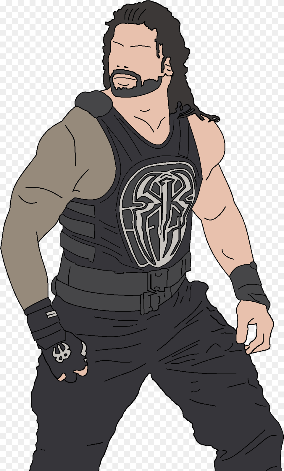 Cartoon Wwe Wrestling Download Wwe Roman Reigns Cartoon, Clothing, Vest, Adult, Male Free Png