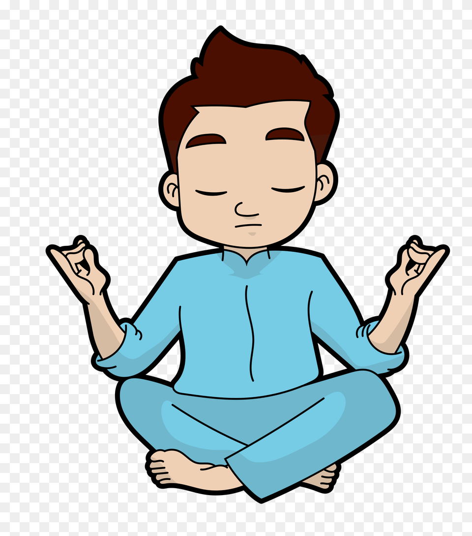 Cartoon Yoga Expert Man, Baby, Person, Face, Head Png Image
