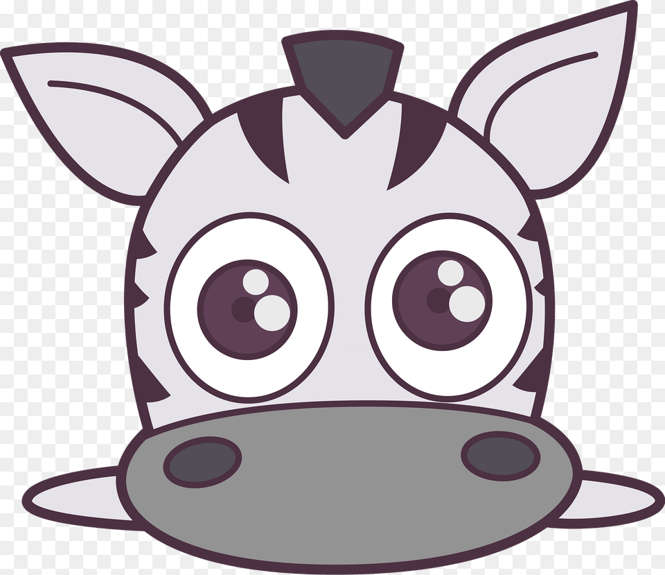 Cartoon Zebra Face Clipart, Animal, Mammal, Pig, Cattle Png Image