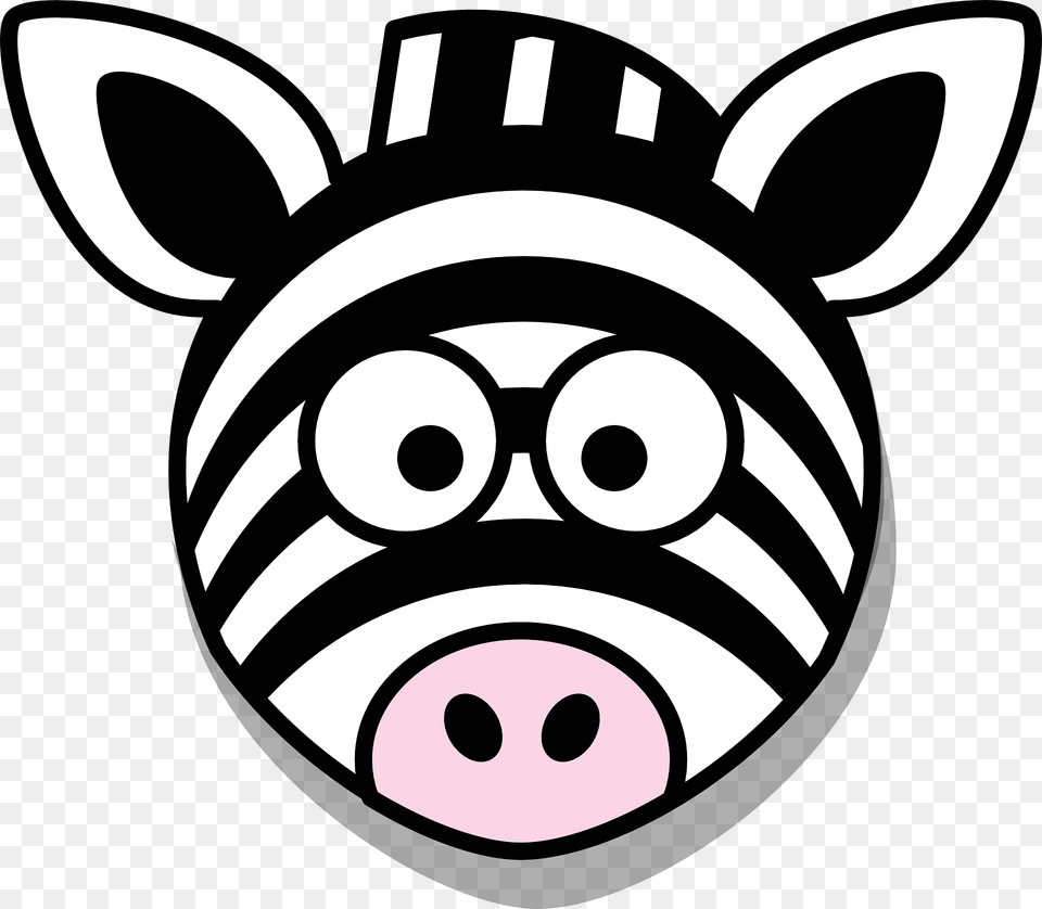 Cartoon Zebra Face Clipart, Animal, Mammal, Ammunition, Grenade Free Png Download