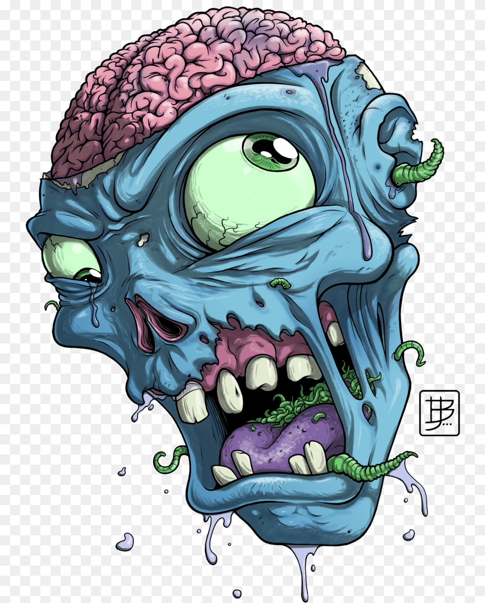 Cartoon Zombie Head, Art, Baby, Person, Alien Free Png Download