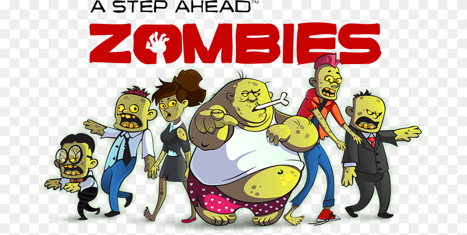 Cartoon Zombies In A Group, Book, Comics, Publication, Person Free Png