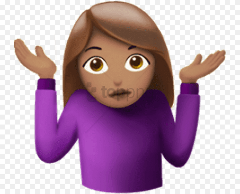 Cartoonanimated Artthumbokayfictional Charactersign Girl Shrugging Shoulders Emoji, Hand, Body Part, Person, Finger Free Png Download