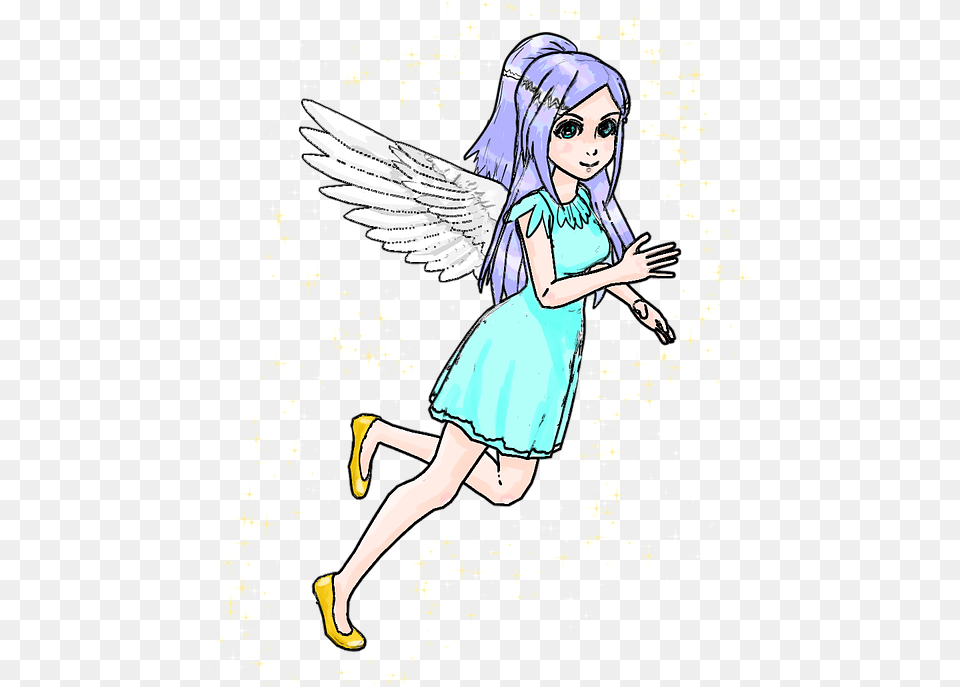 Cartoonfairyfairy Talewingsangelanime Girlgirl Cartoon, Adult, Book, Comics, Female Png Image