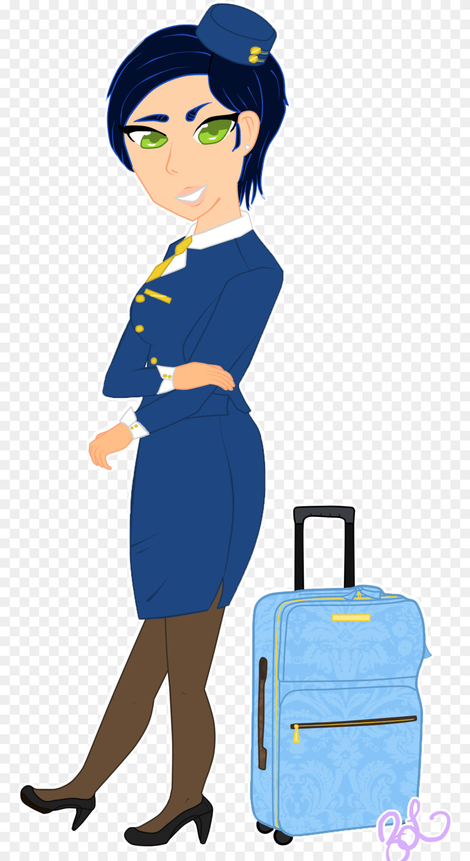 Cartoonfashion Illustrationclip Artflight Attendantelectric Flight Attendant Clipart, Baby, Person, Baggage, Face Png Image