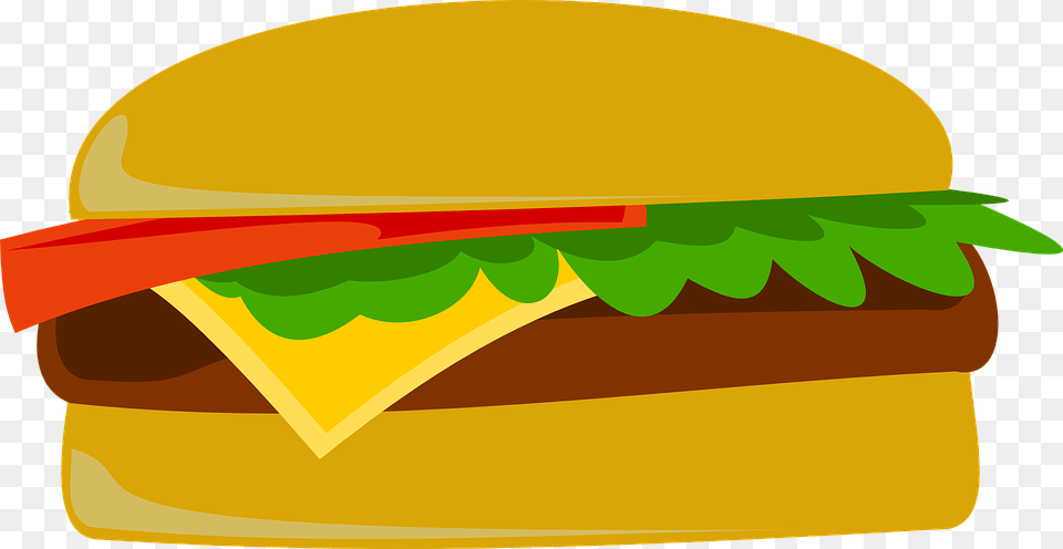 Cartoonish Hamburger Cheese Burger Clipart, Food Free Transparent Png