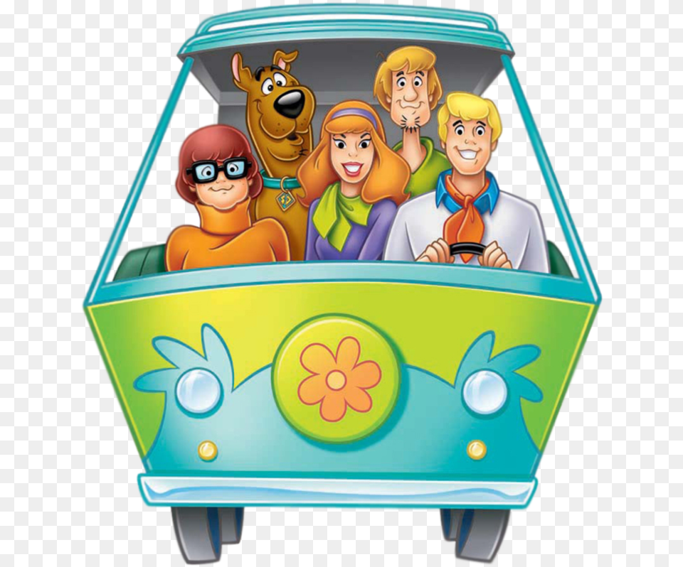 Cartoonmode Of Transportclip Scooby Doo Gang Mystery Machine, Baby, Person, Face, Head Png Image