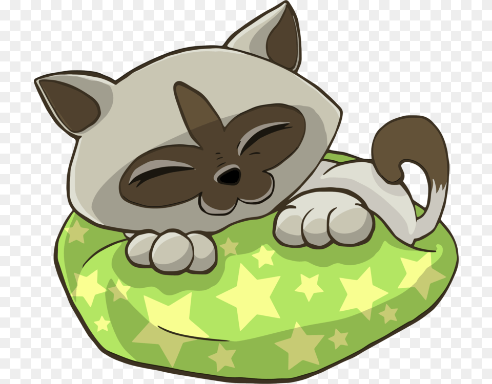 Cartoonplantcat Cat On Cushion Clipart, Animal, Mammal Png