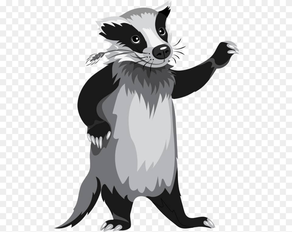 Cartoonstriped Character Badger, Animal, Bird, Penguin, Mammal Png Image