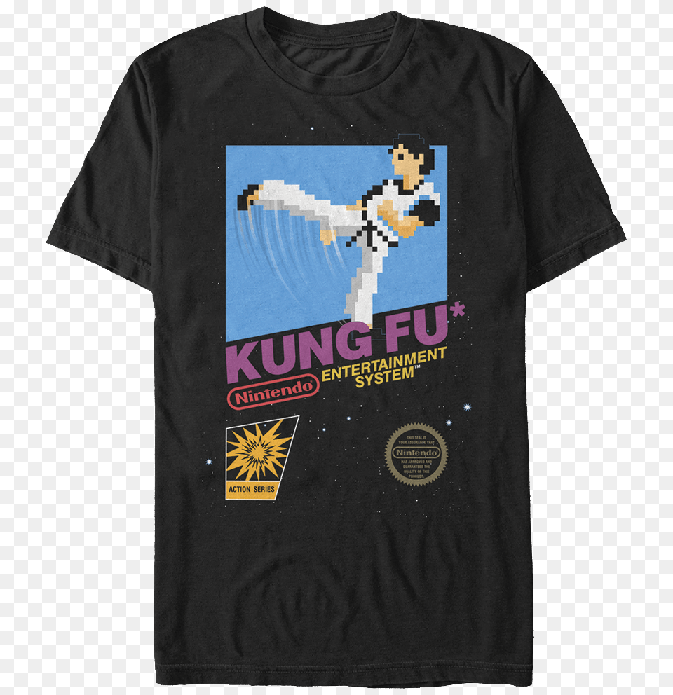 Cartridge Art Kung Fu T Shirt Kung Fu Nes Boxart, Clothing, T-shirt, People, Person Free Png