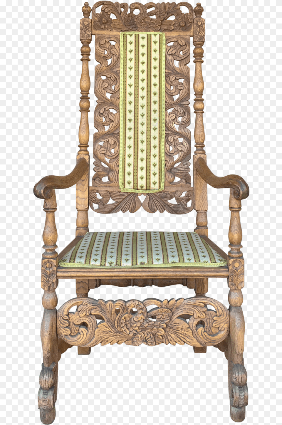 Carved Arm Chair Chair, Furniture, Armchair, Throne Free Png Download