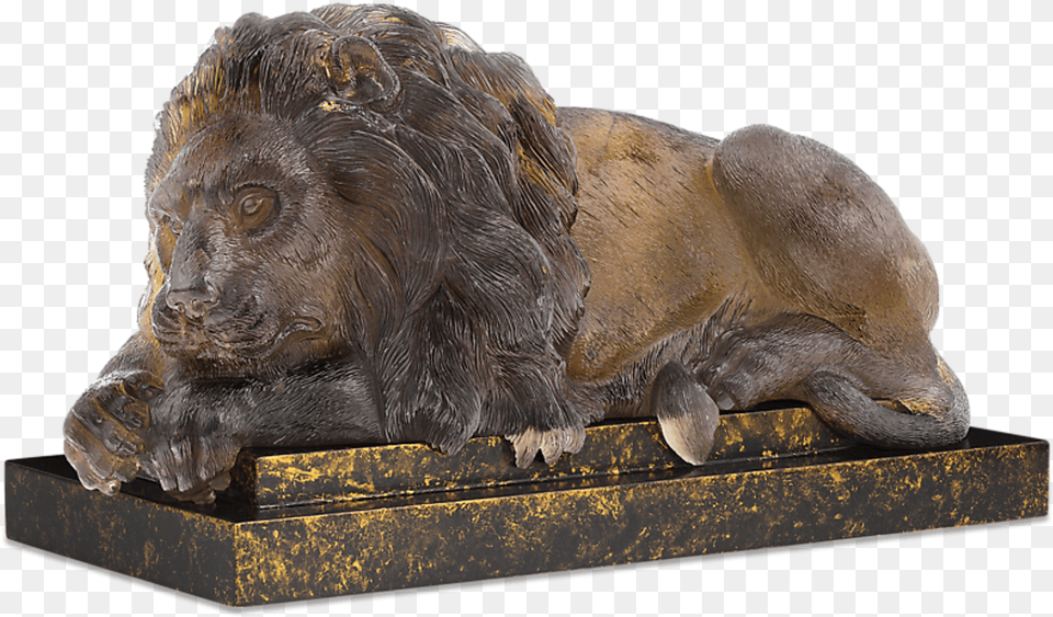 Carved Citrine Lion By Andreas Von Zadora Gerlof Bronze Sculpture, Archaeology, Animal, Bear, Mammal Png