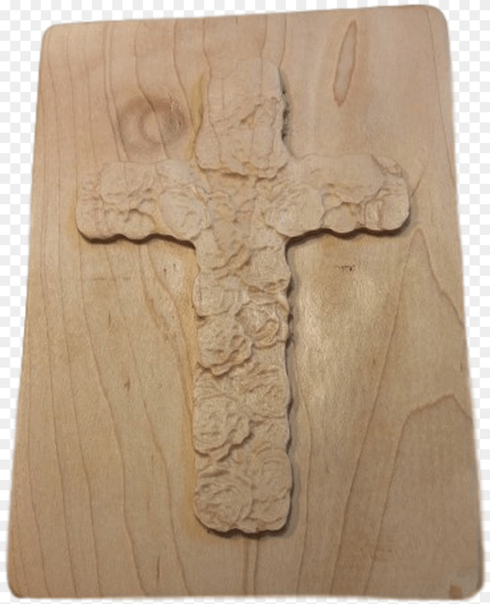 Carved Cross Of Roses Box Cross, Symbol, Wood Free Png Download