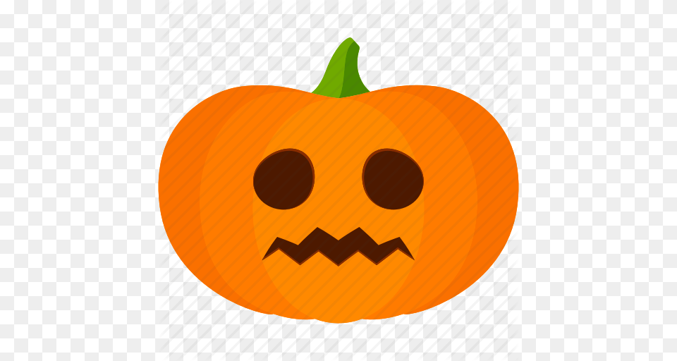 Carved Halloween Jack O Lantern Pumpkin Worried Icon, Food, Plant, Produce, Vegetable Png