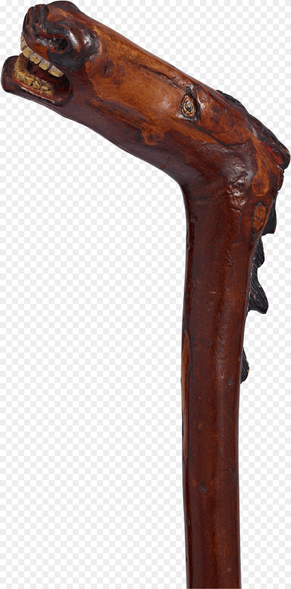 Carved Horse Head Folk Art Walking Stick Wood, Cane, Person Png