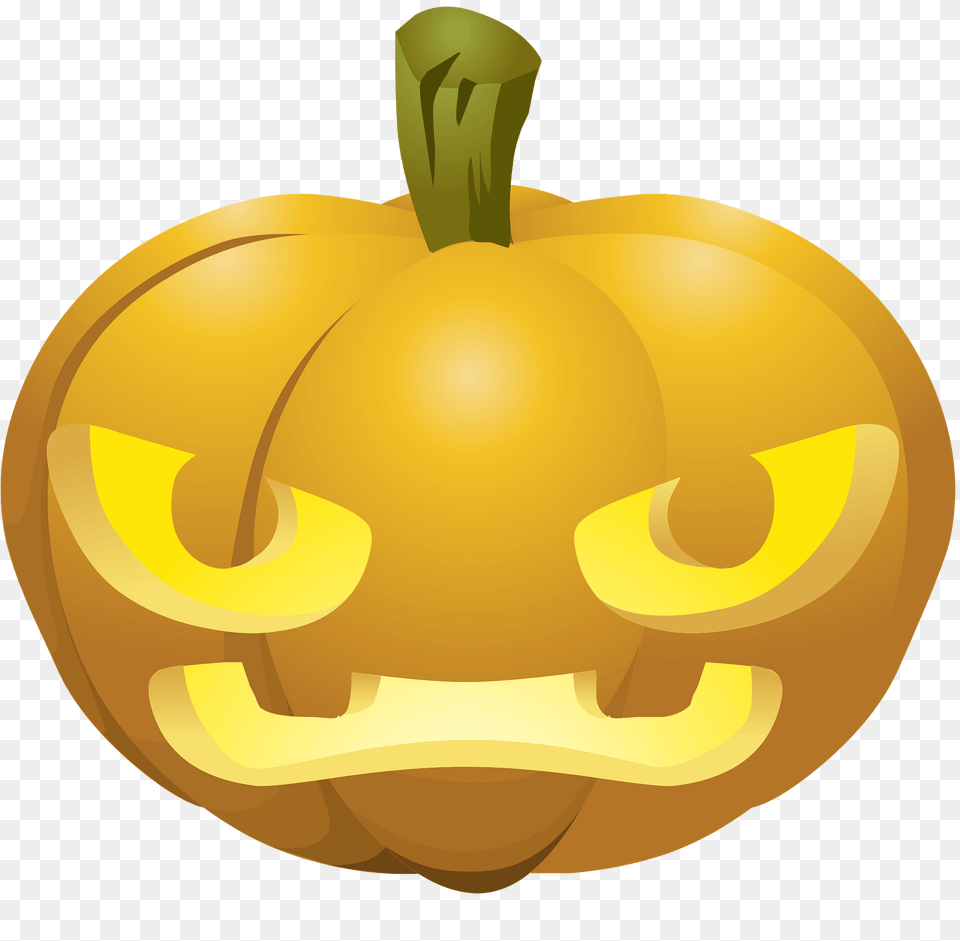 Carved Pumpkin Lit Up Inside Angry Face Clipart, Food, Plant, Produce, Vegetable Free Png