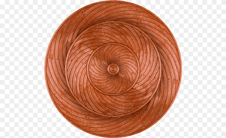 Carved Wood Circle Shield Isolated Objects Textures Wood Carving, Spiral, Coil, Hardwood Png Image