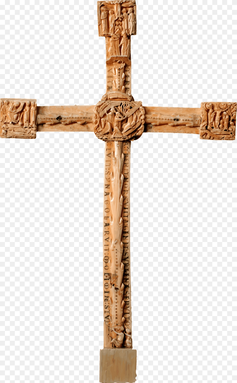 Carved Wooden Cross, Symbol Png