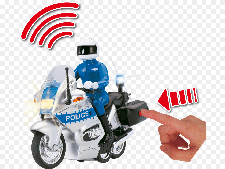 Carville Police Bike Large Dickie Toys Police Bike Multi Colour, Wheel, Vehicle, Helmet, Machine Free Png