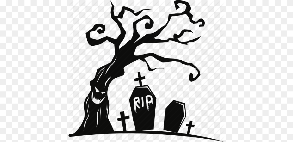 Carving Death Evil Ghost Grave Halloween Rip Icon, Cross, Symbol Png Image