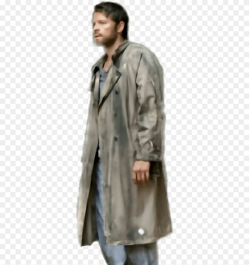 Cas Castiel Supernatural Sticker By Victoria Full Length, Clothing, Coat, Adult, Male Png Image