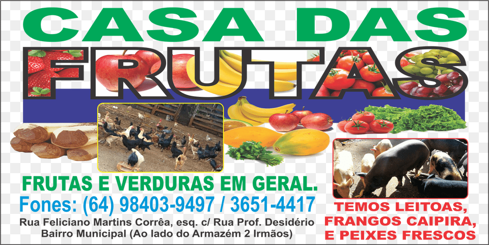 Casa Das Frutas Leitoas E Frangos Caipira Poster, Advertisement, Mammal, Pig, Animal Free Png
