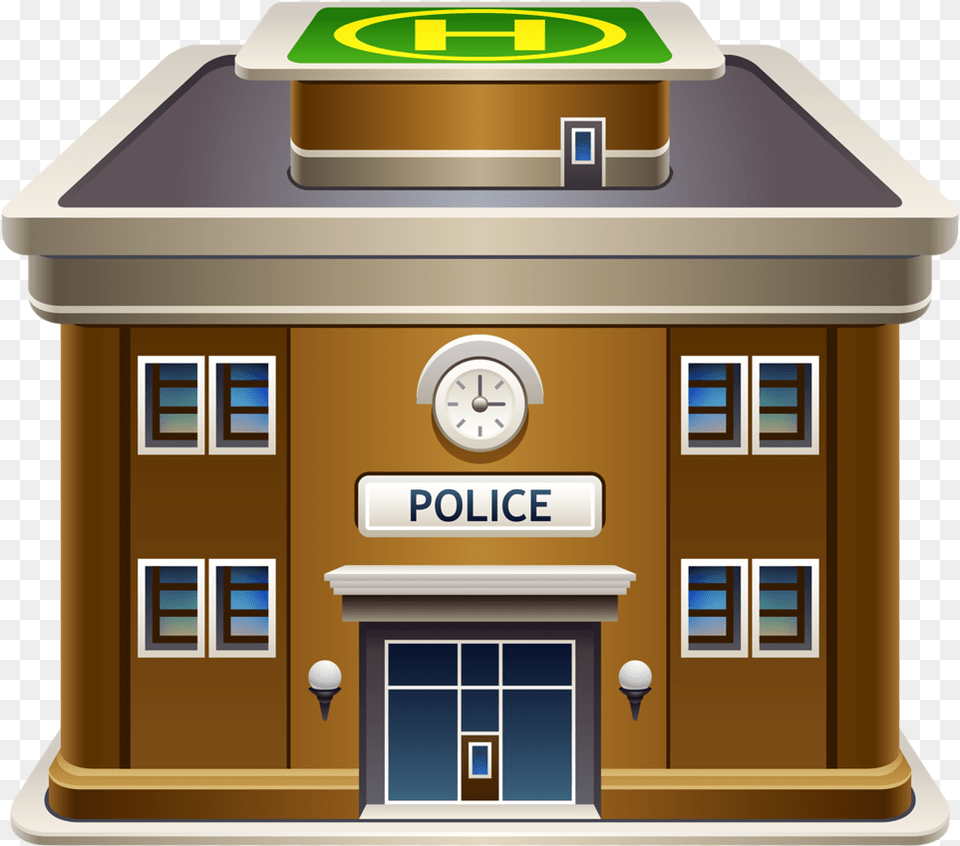 Casas Palcios E Etc Police Station Clipart, Architecture, Building, Clock Tower, Tower Free Png Download