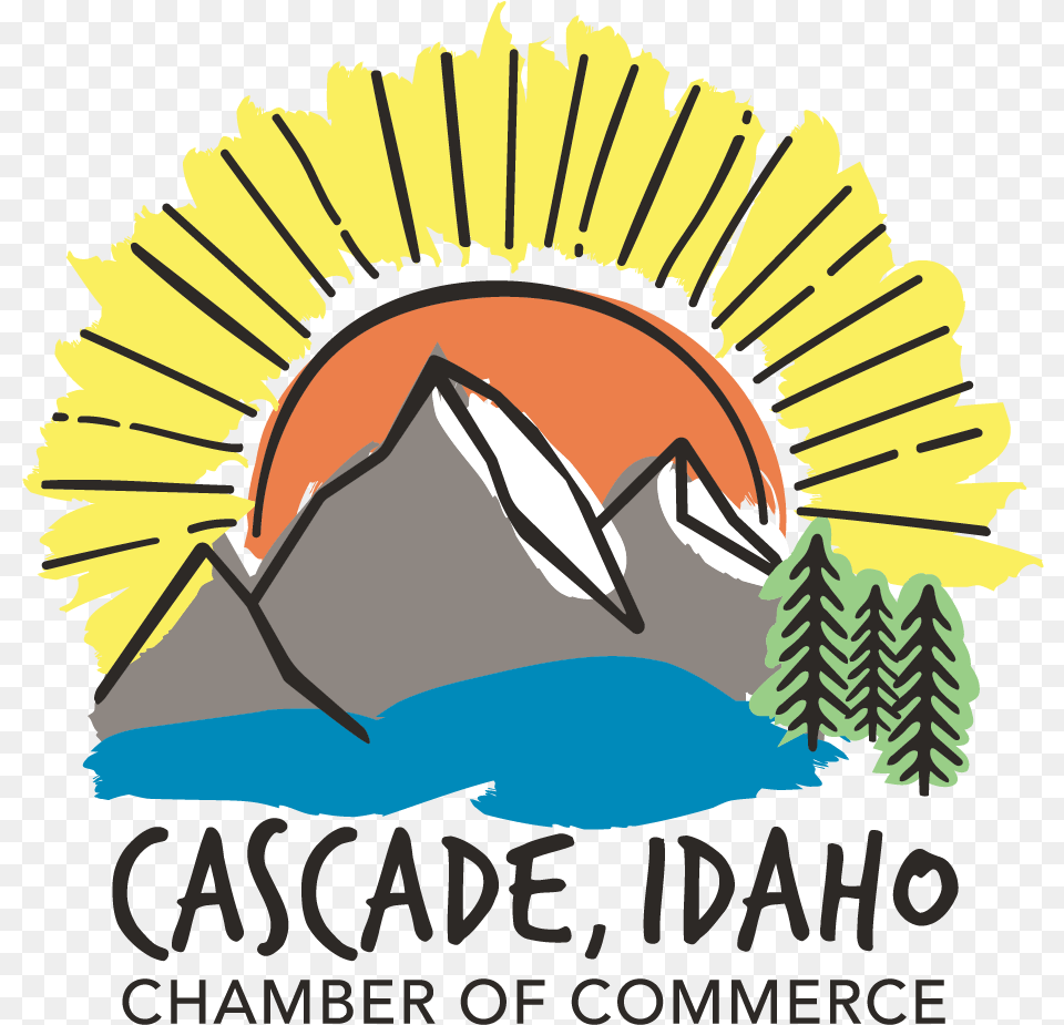 Cascade Idaho Chamber Of Commerce Lake Cascade Cascade Chamber Of Commerce Logo, Advertisement, Poster, Outdoors, Plant Free Png