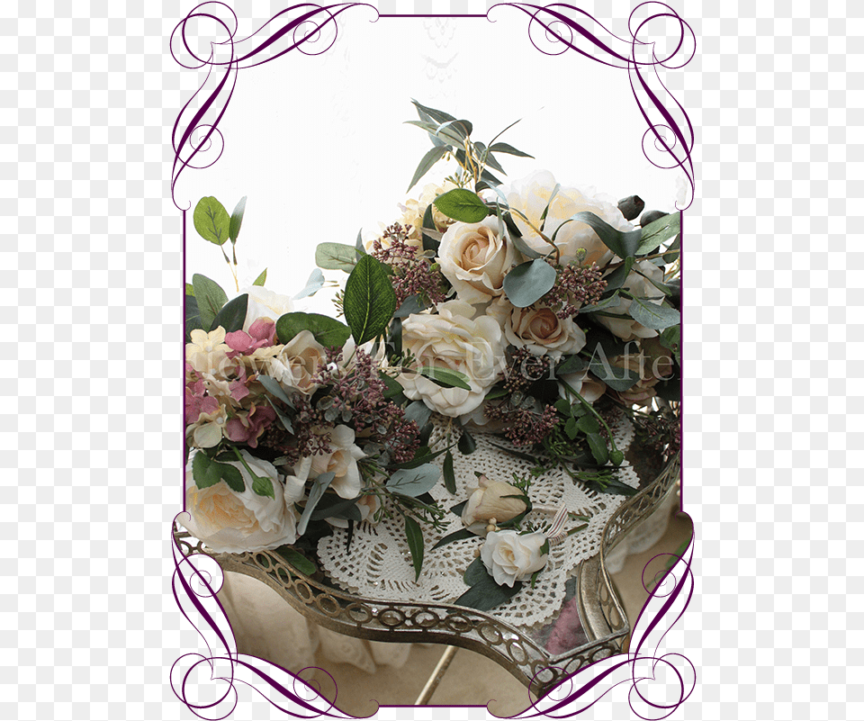 Cascading Bridal Silk Artificial Posy Bouquet Native Austrlian Boutinnierre, Art, Floral Design, Flower, Flower Arrangement Free Png