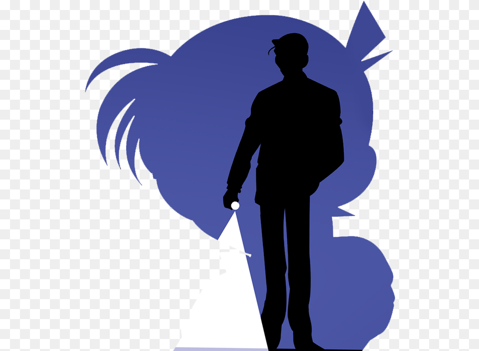 Case Closed Ampquot Detective Conan, Silhouette, Person, Man, Male Png Image